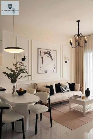 Premium Apartment, 2 Bedrooms, Kitchen, City View | Living area | 16-inch TV with digital channels - The Sun Avenue Skyline Saigon (Ho CHi Minh)