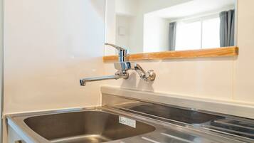 Fridge, microwave, stovetop, toaster