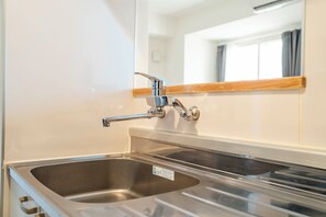 Fridge, microwave, stovetop, toaster