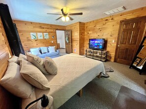 2 bedrooms, desk, iron/ironing board, travel crib