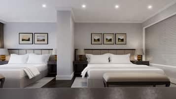 In-room safe, desk, laptop workspace, blackout curtains