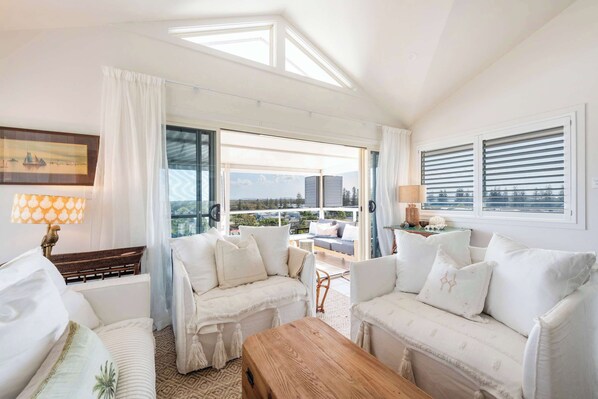 Televisión, libros y oficina