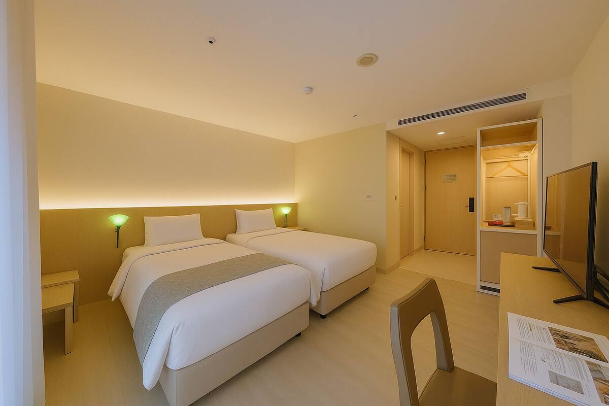 Down duvets, blackout curtains, free WiFi, individually decorated