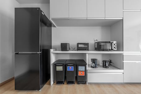 Fridge, microwave, stovetop, dishwasher