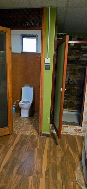 シャワー、バスアメニティ (無料)、スリッパ、タオル