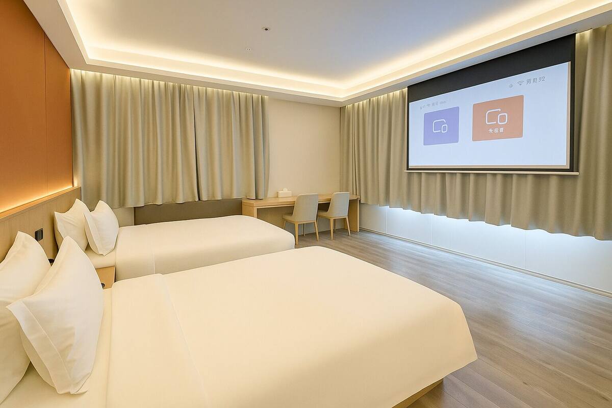 Luxury Twin Room, 2 Double Beds, Non Smoking | Memory foam beds, desk, laptop workspace, WiFi (free)