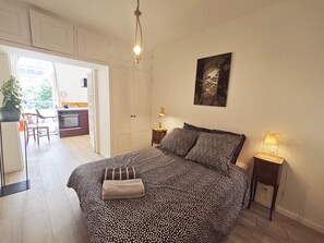 1 غرفة نوم وواي فاي وملاءات أسرّة