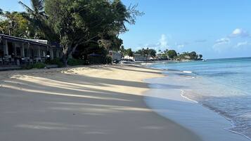 Ubicación cercana a la playa, tumbonas y toallas de playa