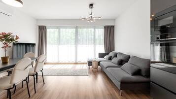 Premium-Apartment, Balkon, Stadtblick | Kostenloses WLAN