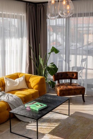 Appartement, balcon, vue ville