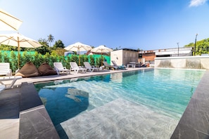 Outdoor pool, open 9:30 AM to 9:00 PM, pool umbrellas, sun loungers - Phuket Five Fortune Holiday Hotel (Phuket)