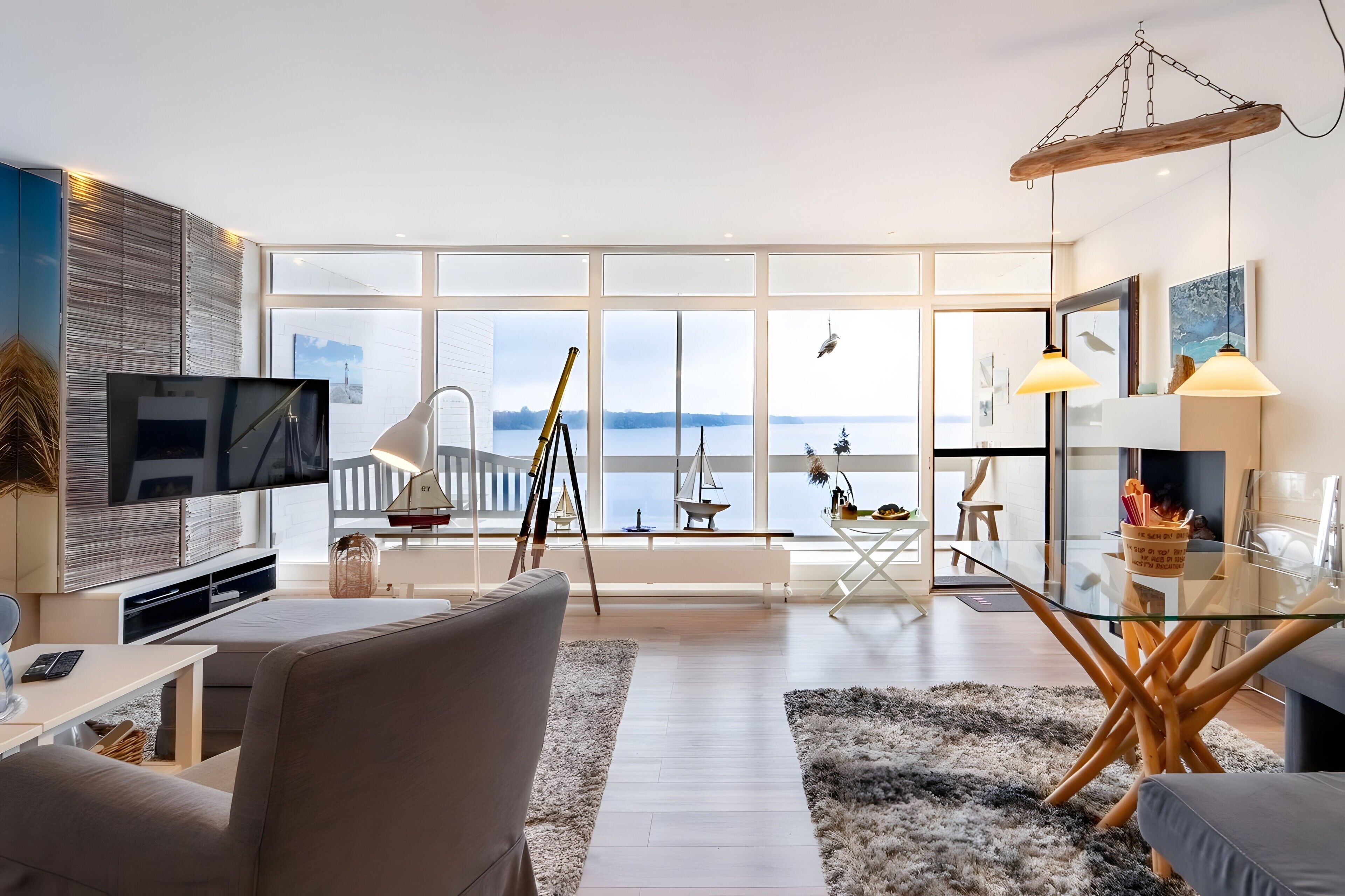 TV, caminetto, tavolo da ping pong