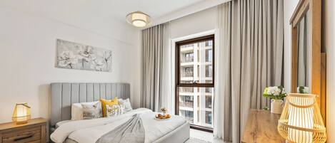 Individually decorated, individually furnished, desk, laptop workspace