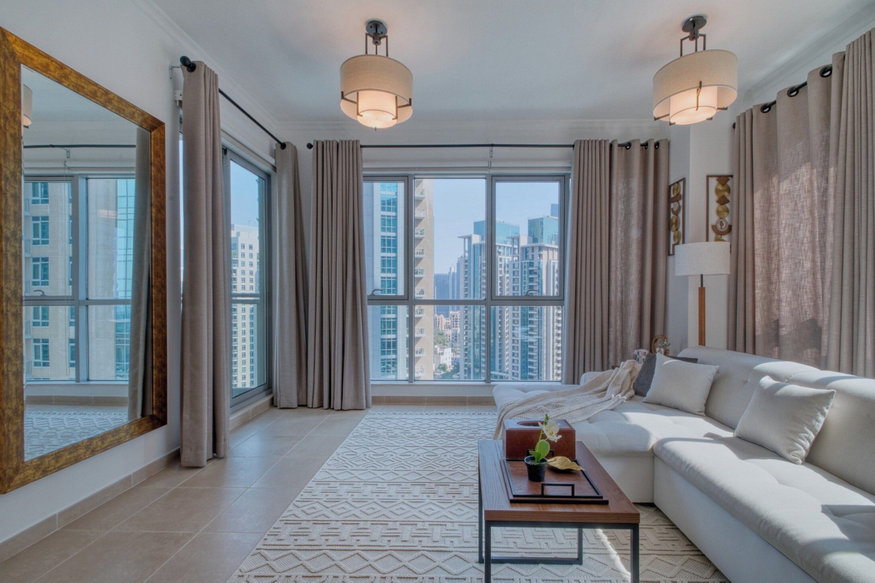 Luxury Apartment, 1 Bedroom, Balcony, City View | Living area | 46-inch flat-screen TV with satellite channels, Netflix