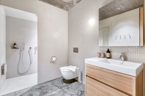 Dusche, Haartrockner, Handtücher