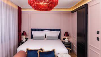 Premium bedding, down duvets, minibar, in-room safe