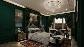 Luxury Suite, Patio | Premium bedding, down comforters, minibar, in-room safe