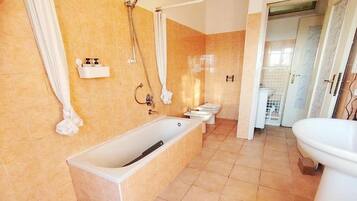 Haartrockner, Bidet, Handtücher, Seife