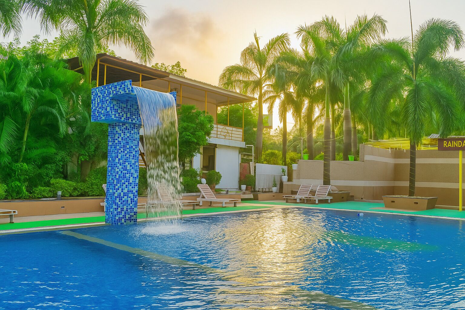 2 piscines extérieures, chaises longues