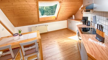 Fridge, microwave, dishwasher, coffee/tea maker