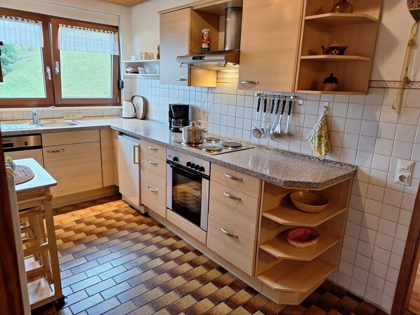 Fridge, oven, stovetop, dishwasher