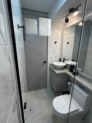 Towels, soap, toilet paper