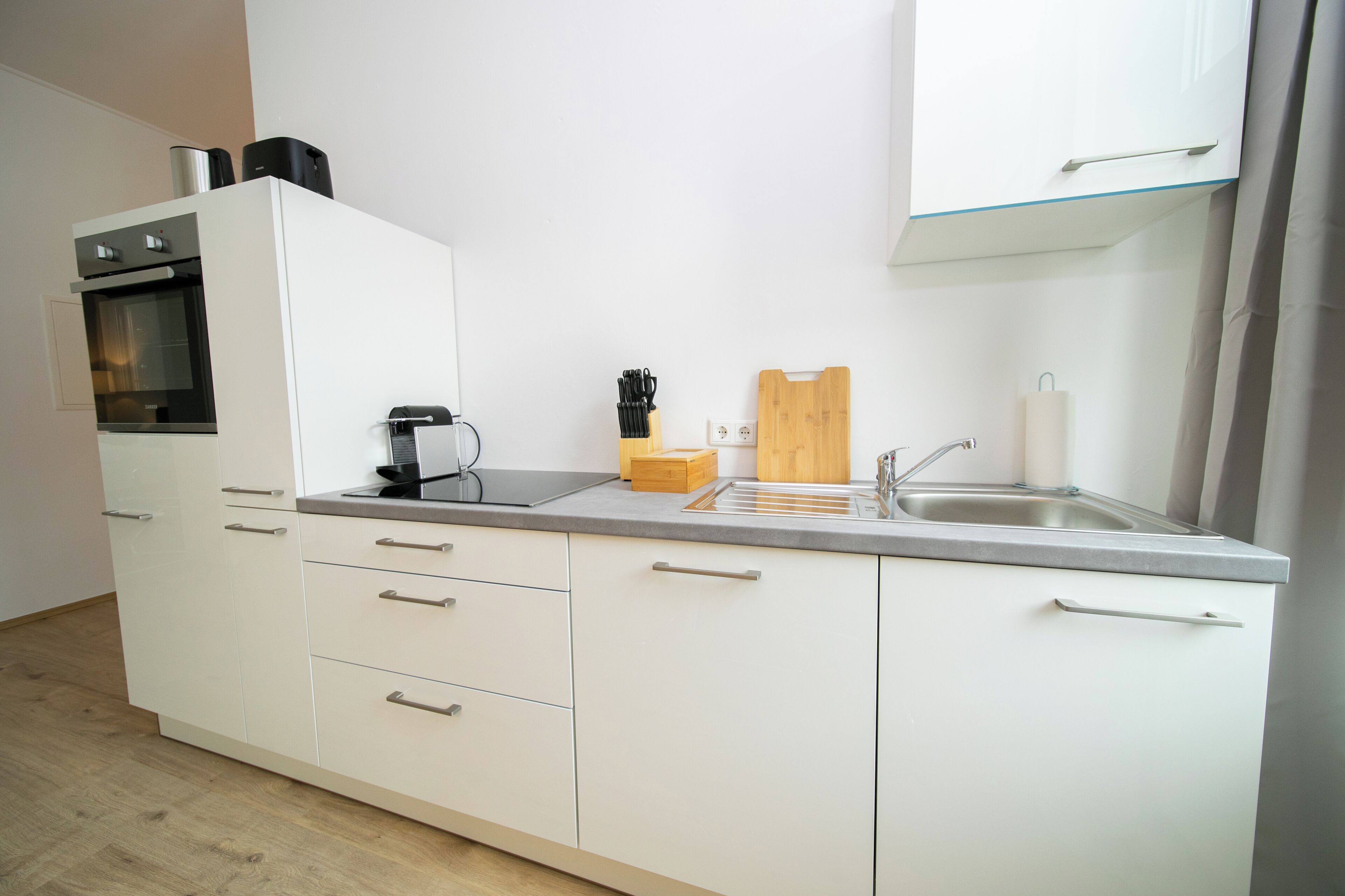 Superior-Apartment, 2 Schlafzimmer, Küche | Eigene Küche | Espressomaschine, Wasserkocher mit Kaffee-/Teezubehör, Kühlschrank, Ofen