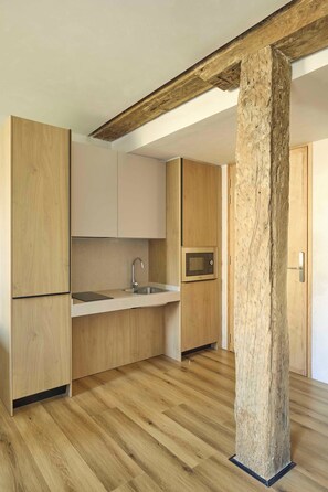 设计开间, 河景 | 私人厨房 | 迷你冰箱、微波炉、炉灶、洗碗机