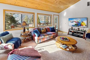 Smart TV y chimenea 