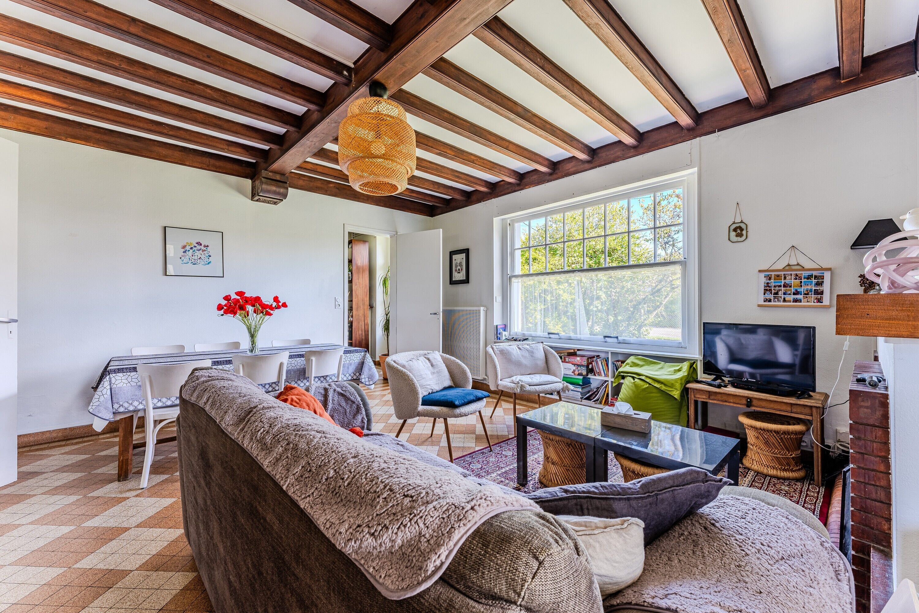 TV, fireplace, table tennis