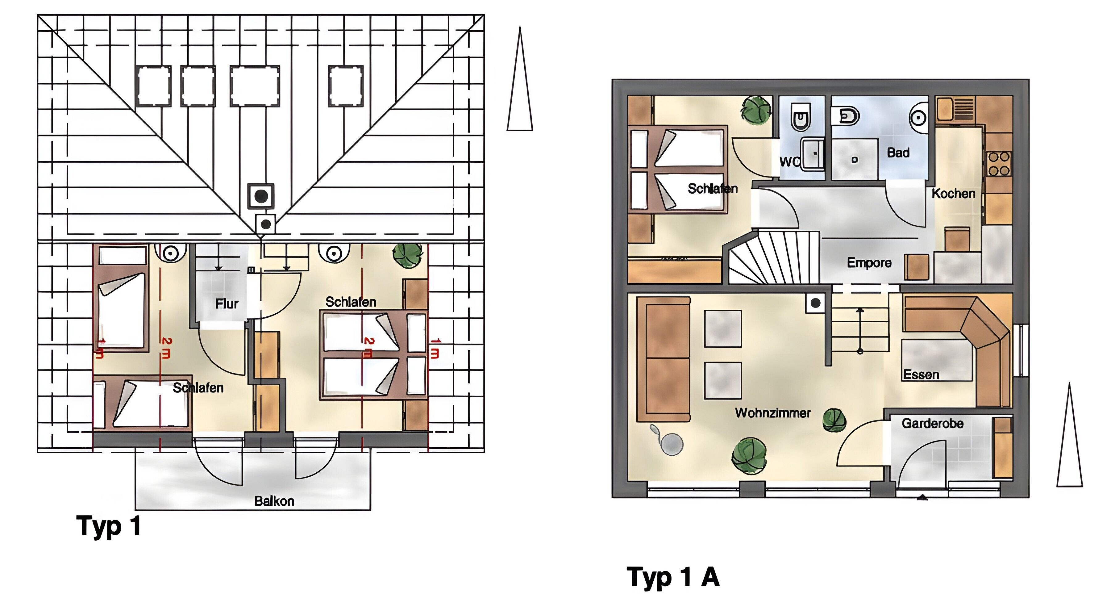 A floor plan of a hotel with a balcony, multiple bedrooms, a living room, a kitchen, a bathroom, and a garden area.