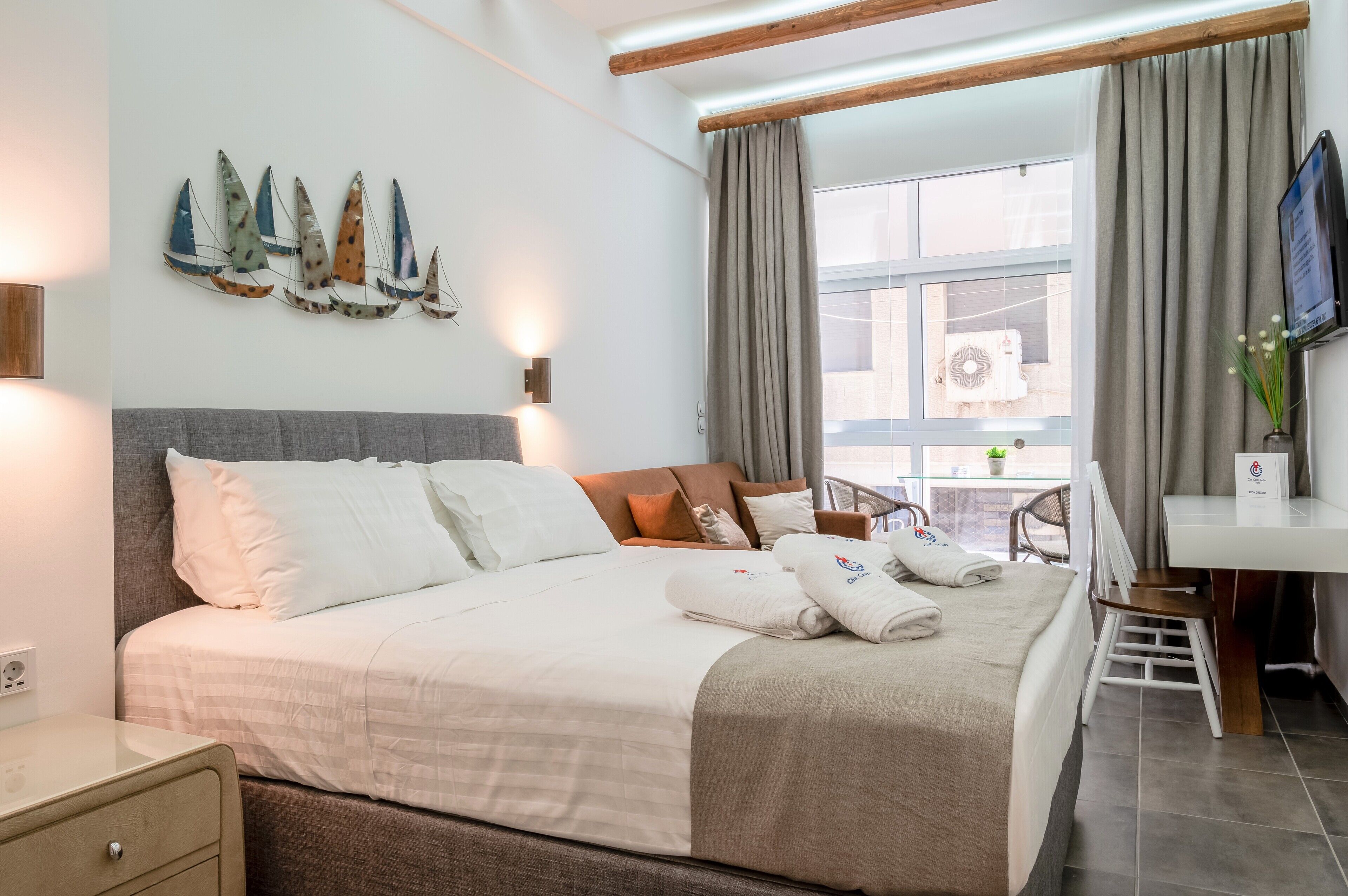 Suite with Balcony - Zakynthos | Egyptian cotton sheets, premium bedding, in-room safe, laptop workspace