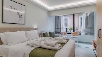 Suite with Balcony - Suite 5 | Egyptiska bomullslakan och sängtillbehör av högsta kvalitet