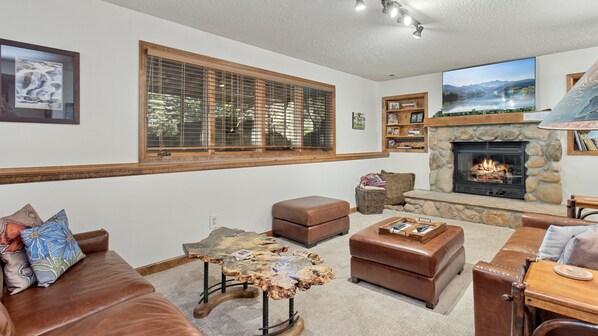 TV, fireplace, DVD player