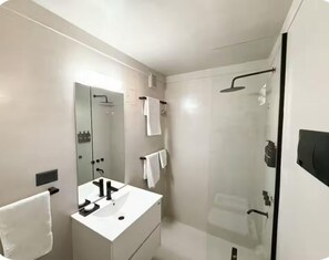 Hair dryer, towels