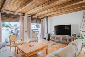 TV, fireplace, table tennis