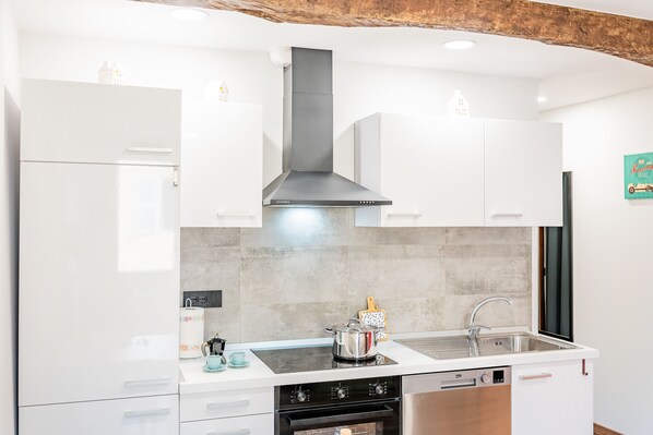 Fridge, oven, stovetop, dishwasher