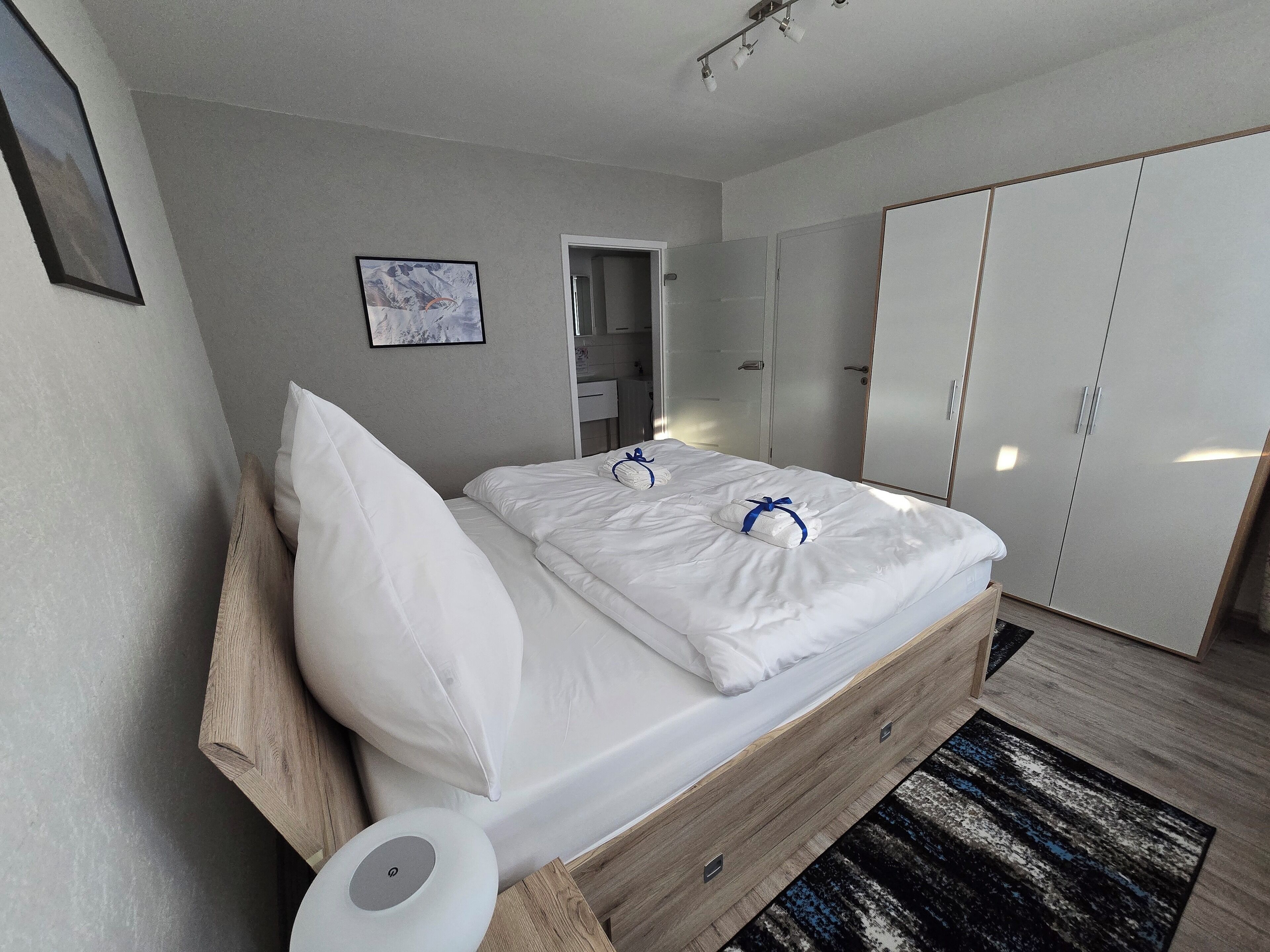 1 bedroom, desk, iron/ironing board, travel crib