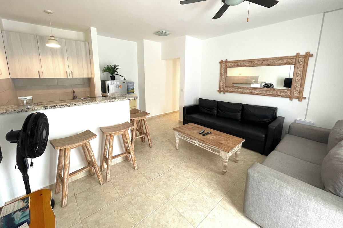 Apartment, Terrace, Pool View | Living area