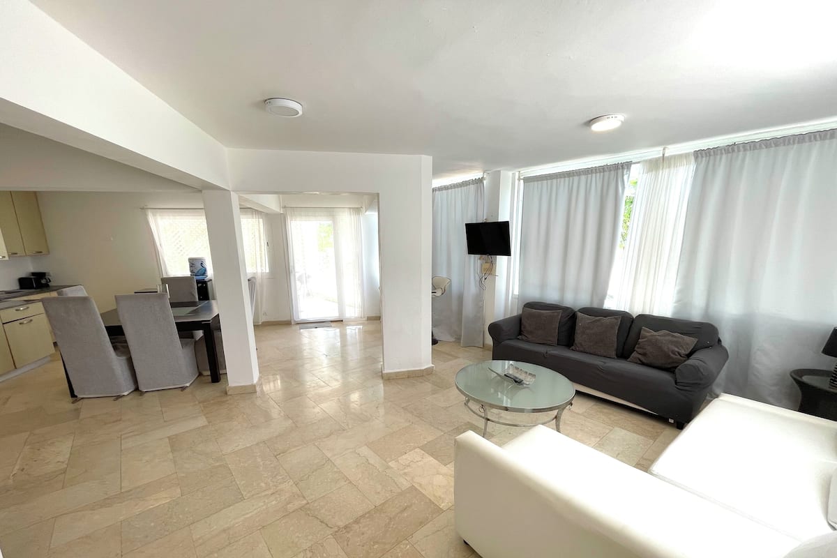 Apartment, Terrace, Beachfront | Living area