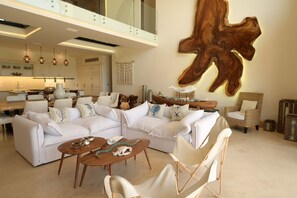 Familienhaus, Balkon, Strandblick | Wohnbereich