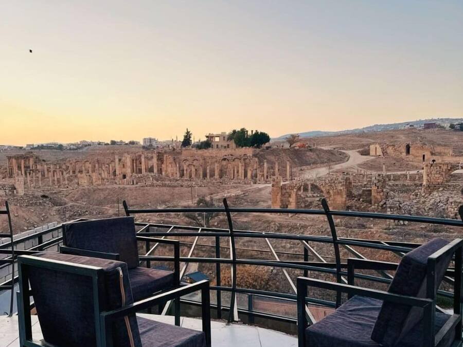 Vue depuis lâhĂ©bergement