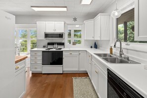 Microwave, oven, stovetop, dishwasher