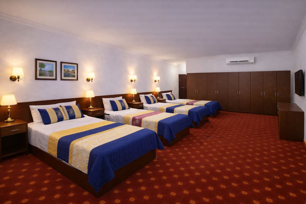 Quadruple Room | Premium bedding, desk, laptop workspace, bed sheets