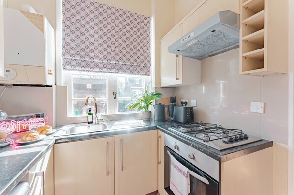 Family Apartment, Patio, City View | Private kitchen