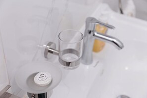 Towels, soap, toilet paper