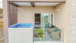Apartamento luxo, vista para o mar | Terraço/pátio