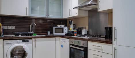 Microwave, oven, stovetop, dishwasher