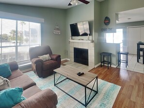 Condo (2 Bedrooms) | Living area | TV - Sea Turtle by Ryson Vacation Rentals (Galveston)
