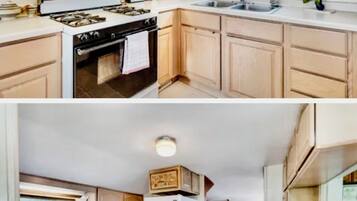 Refrigerador, microondas, placa de cocina, cafetera/tetera